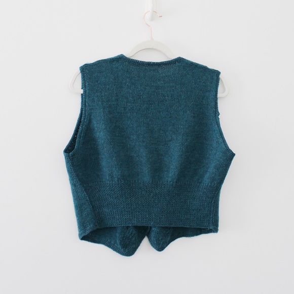Handmade Wool Knit Sweater Vest - Picture 4 of 7
